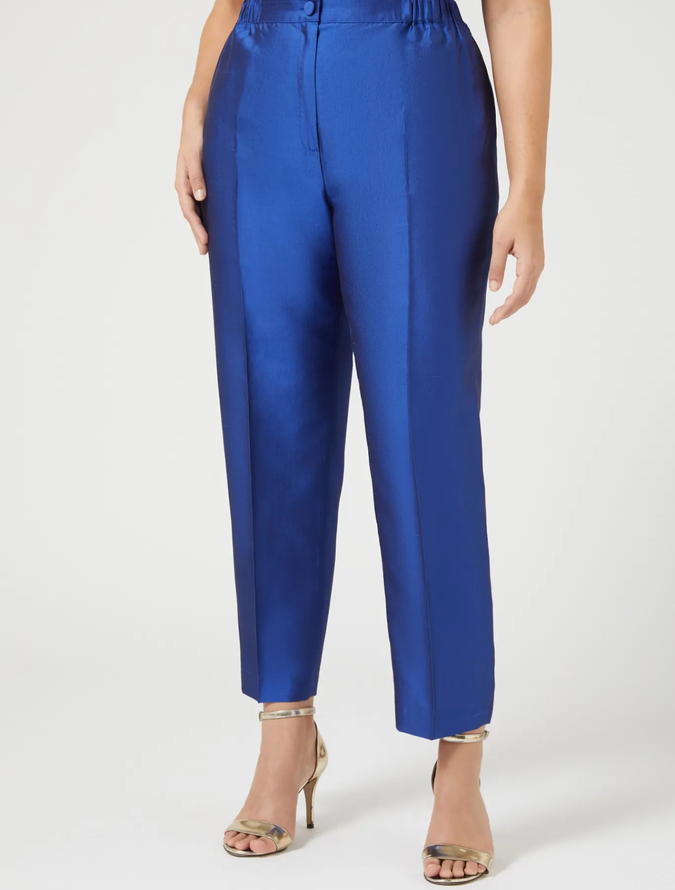 Marina Rinaldi Pantalon en shantung de pure soie VIOLET New