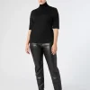 Marina Rinaldi Pantalon en tissu enduit NOIR Online