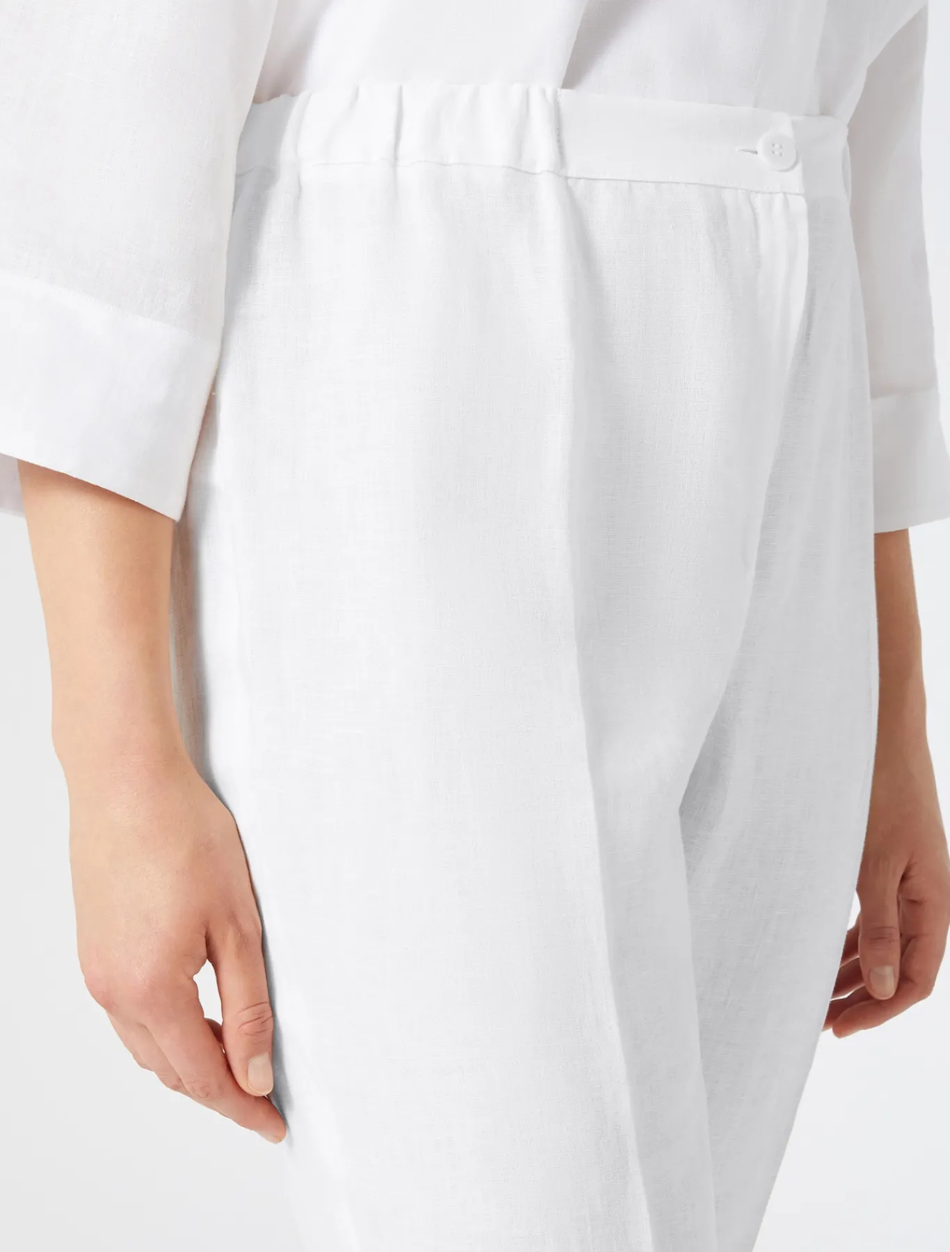Marina Rinaldi Pantalon en tissu enduit BLANC Outlet