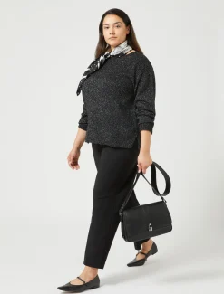 Marina Rinaldi Pantalon en tissu technique NOIR Discount