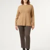 Marina Rinaldi Pantalon en tissu teint en fil et viscose MARRONFONCE Fashion