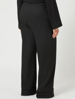 Marina Rinaldi Pantalon en tissu teint en fil et viscose NOIR Hot