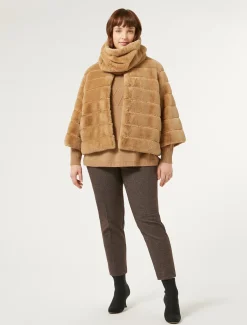 Marina Rinaldi Pantalon en tissu teint en fil et viscose MARRONFONCE Fashion