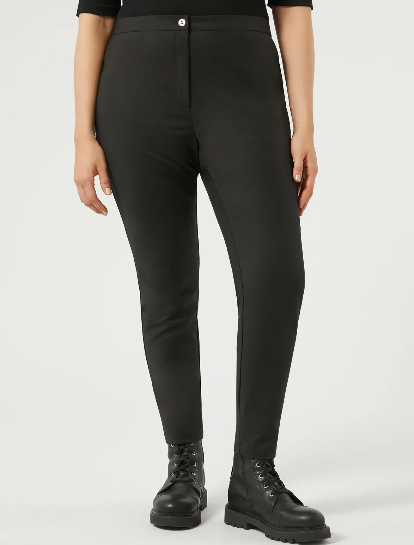 Marina Rinaldi Pantalon en toile de coton NOIR New