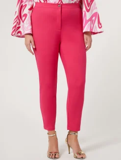 Marina Rinaldi Pantalon en toile de coton mélangé FUCHSIA Fashion