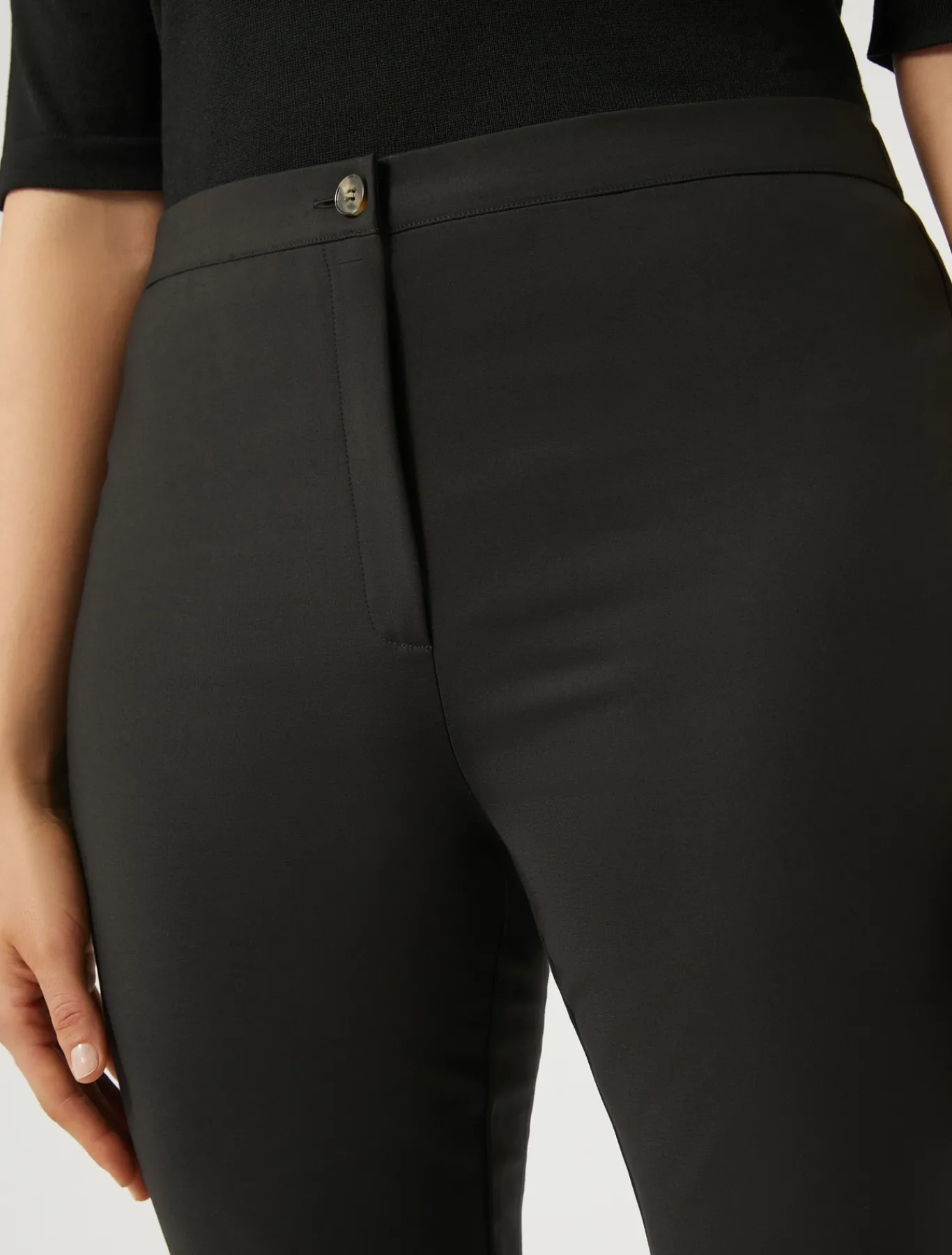 Marina Rinaldi Pantalon en toile de coton NOIR New
