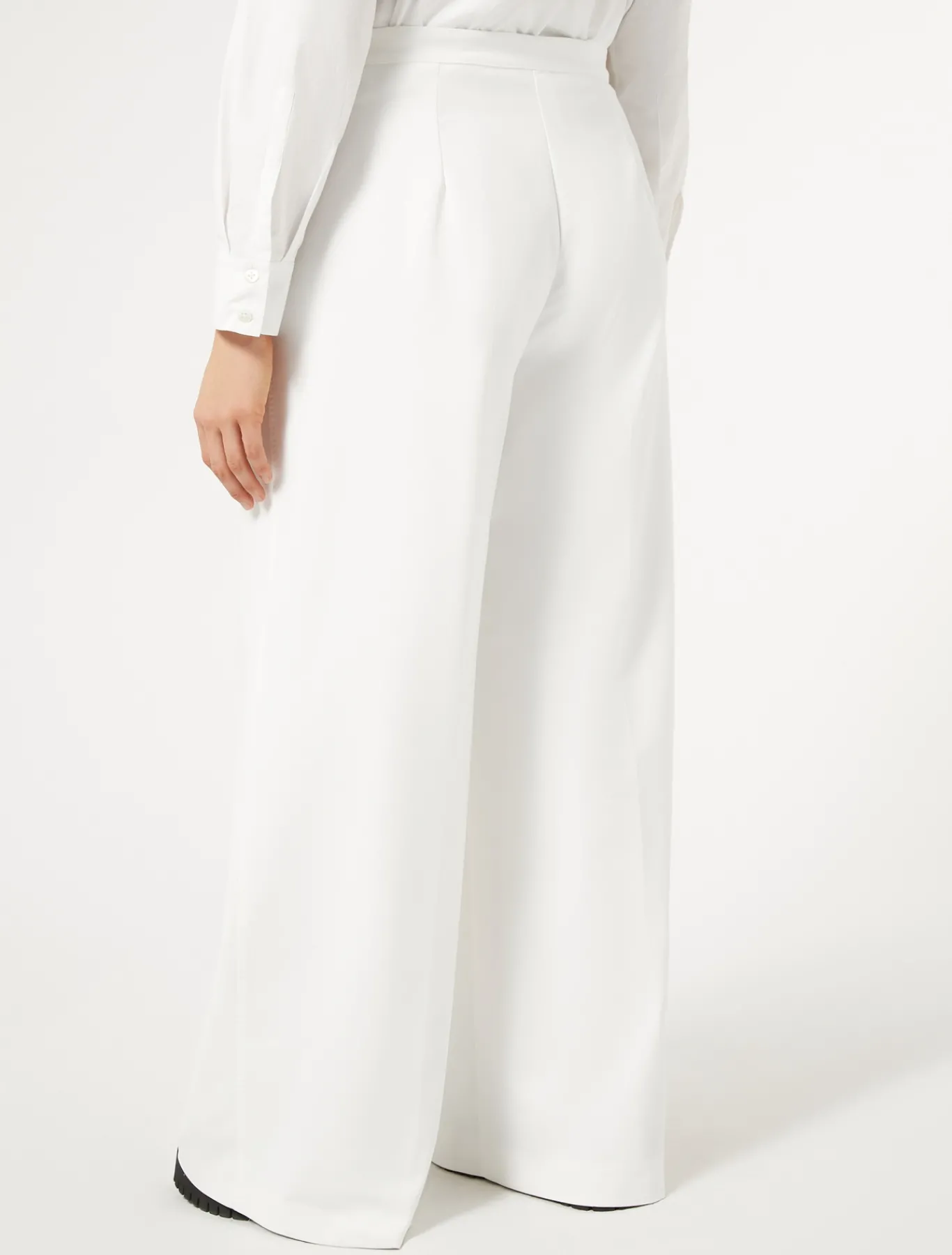 Marina Rinaldi Pantalon en toile de coton mélangé BLANC Hot