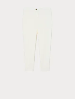 Marina Rinaldi Pantalon en toile de coton BLANC New