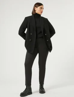 Marina Rinaldi Pantalon en toile de coton NOIR New