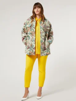 Marina Rinaldi Pantalon en toile de coton mélangé SOLEIL Online