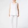 Marina Rinaldi Pantalon en toile de lin BLANCNEUTRE Discount