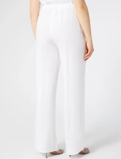 Marina Rinaldi Pantalon en toile de lin BLANCNEUTRE Discount