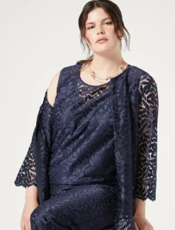 Marina Rinaldi Pantalon en tulle brodé BLEUMARINE Discount
