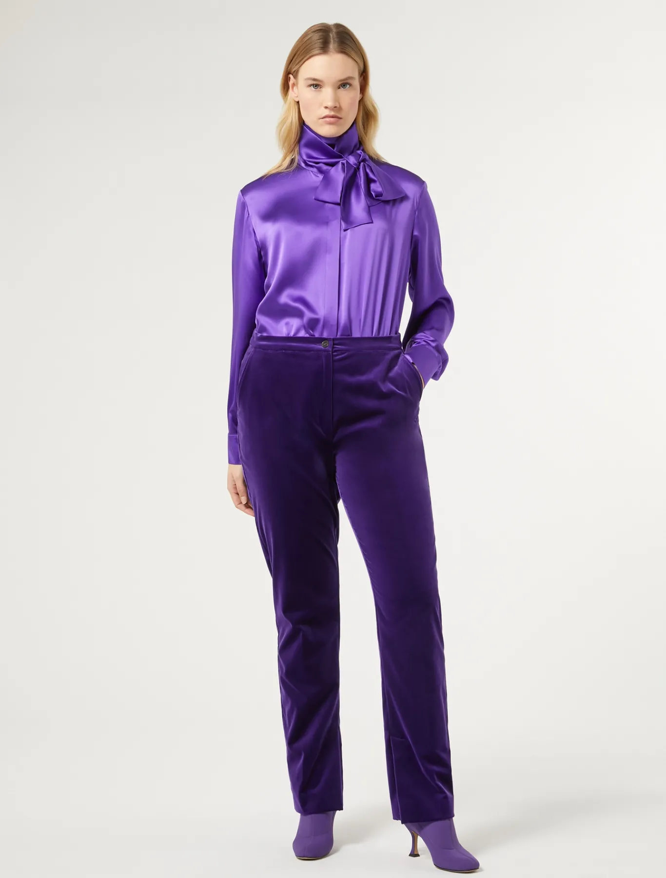 Marina Rinaldi Pantalon en velours VIOLET Fashion