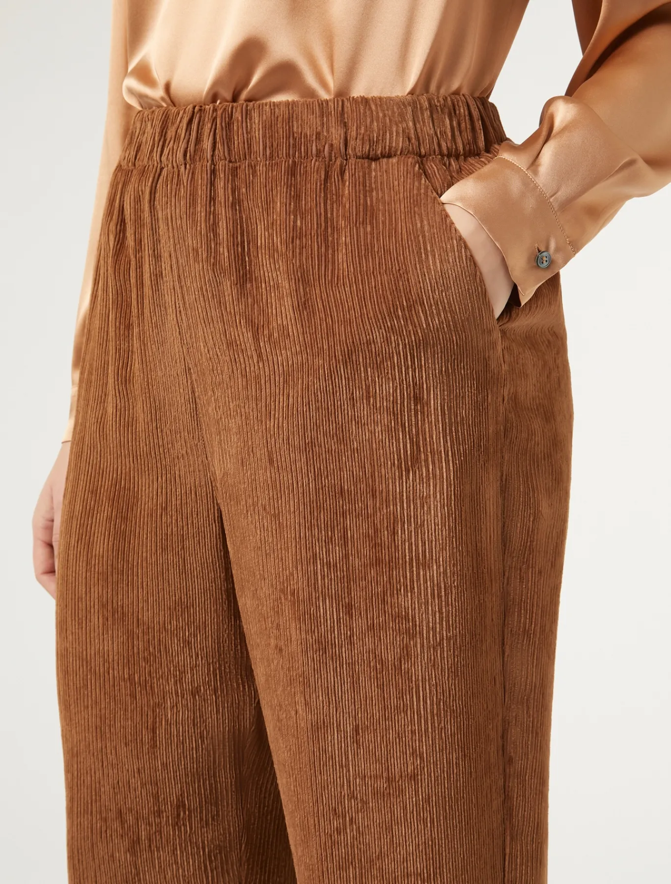 Marina Rinaldi Pantalon en velours BRUN Outlet