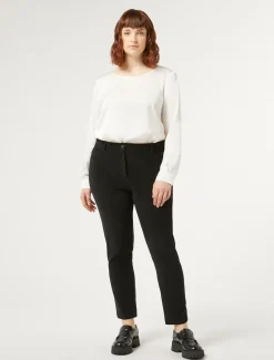 Marina Rinaldi Pantalon en velours de coton NOIR Outlet