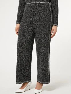 Marina Rinaldi Pantalon en viscose jacquard NOIRBLANC Hot