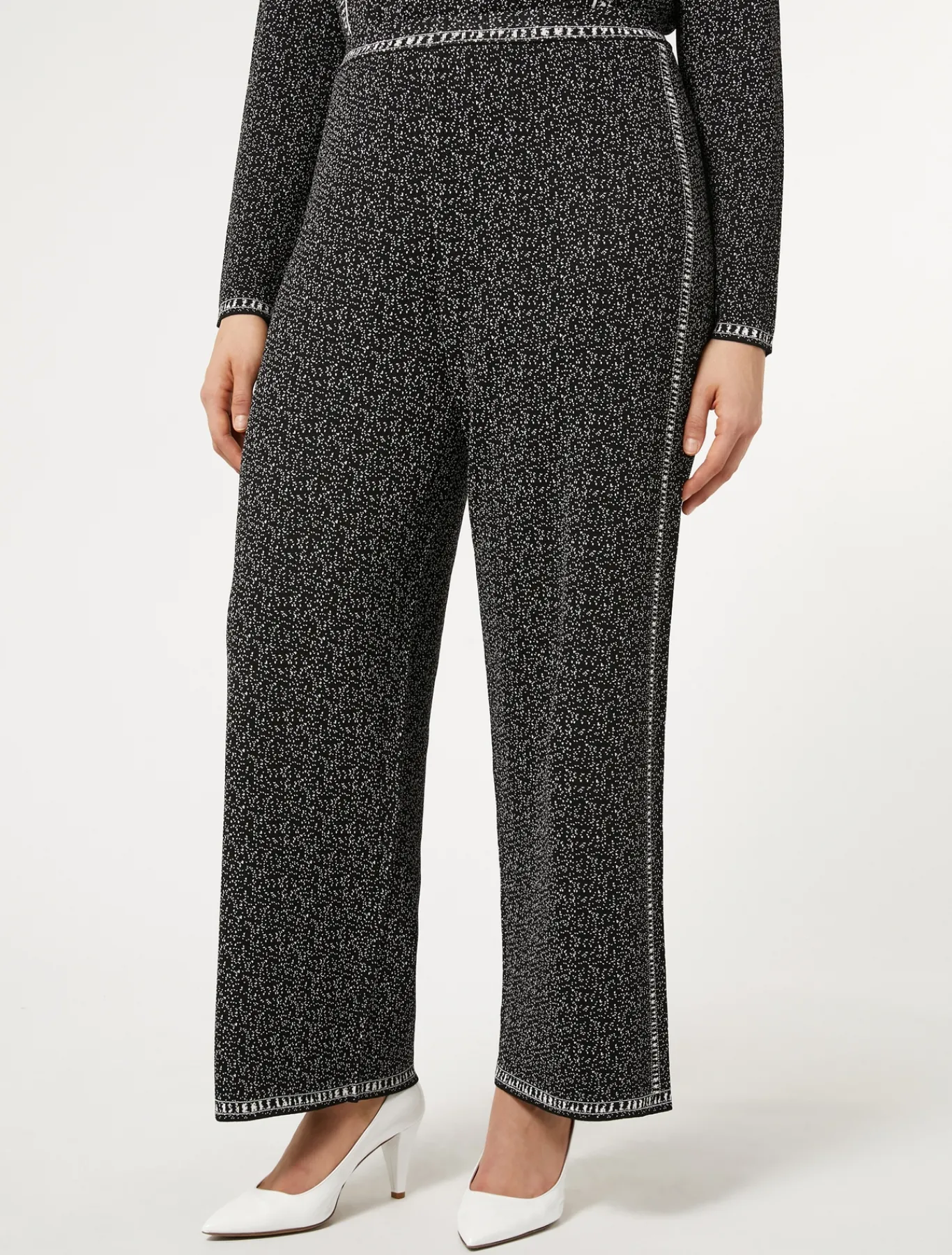 Marina Rinaldi Pantalon en viscose jacquard NOIRBLANC Hot