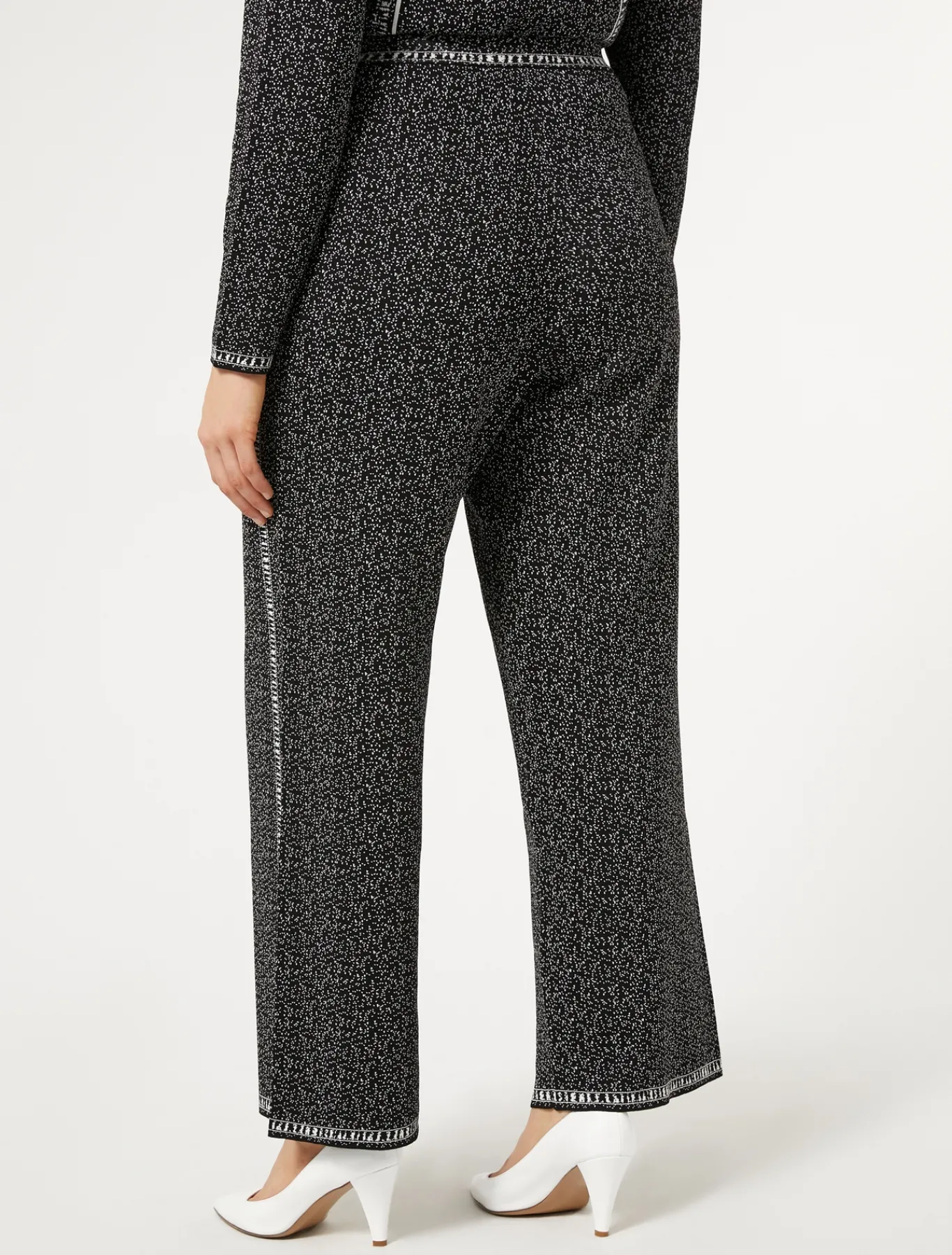 Marina Rinaldi Pantalon en viscose jacquard NOIRBLANC Hot