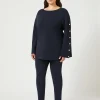 Marina Rinaldi Pantalon en viscose stretch BLEUNUIT Sale