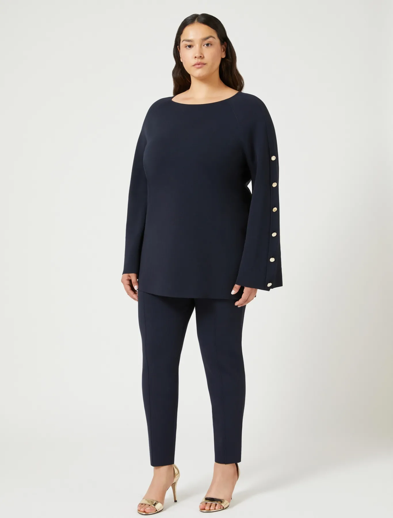 Marina Rinaldi Pantalon en viscose stretch BLEUNUIT Sale