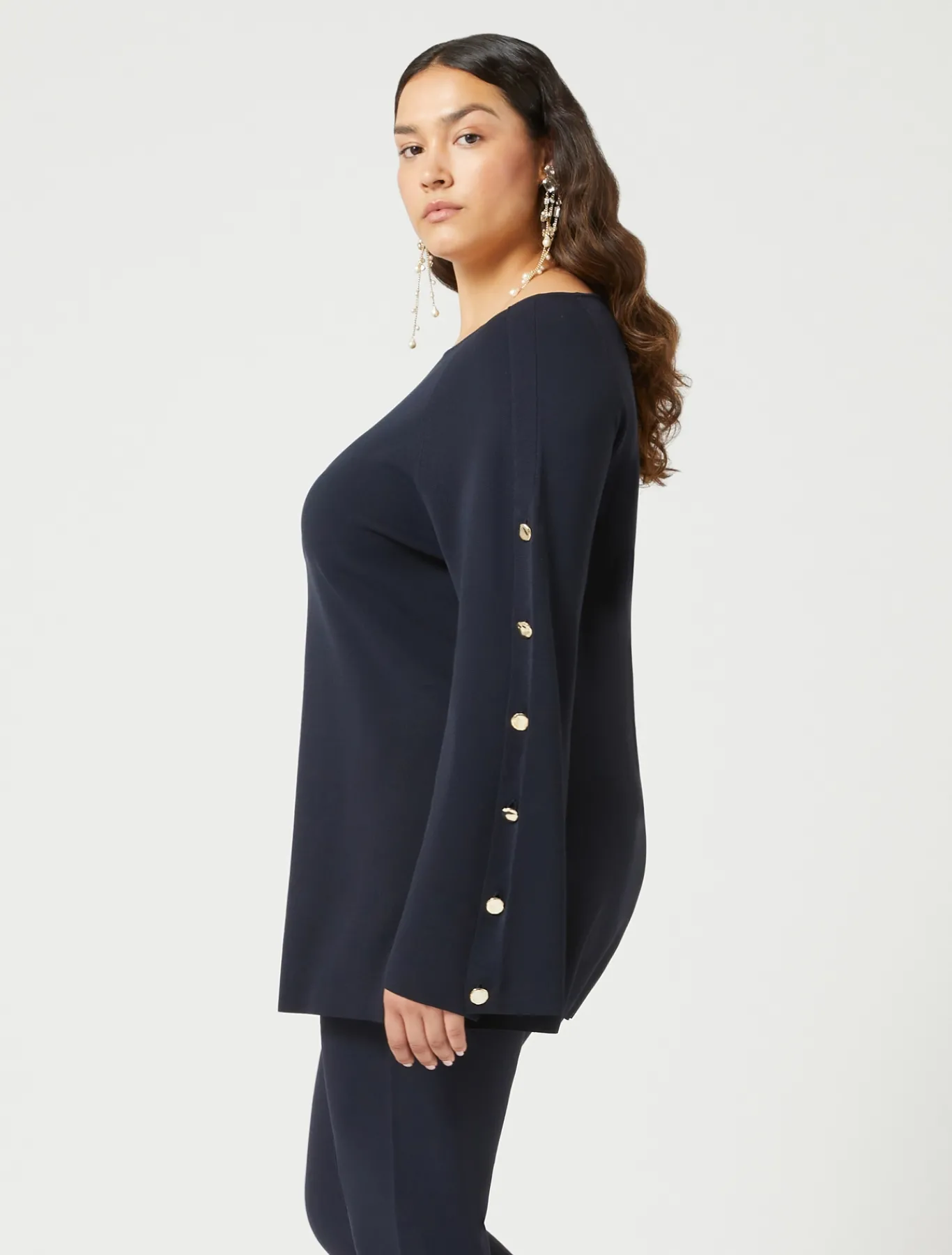 Marina Rinaldi Pantalon en viscose stretch BLEUNUIT Sale