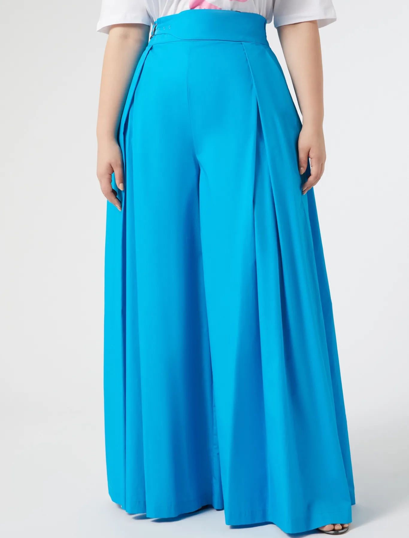 Marina Rinaldi Pantalon large en popeline TURQUOISE Online