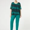Marina Rinaldi Pantalon ottoman VERT Outlet