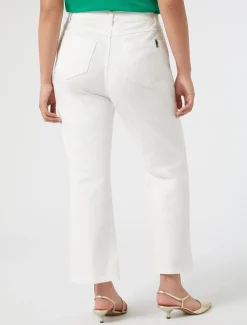 Marina Rinaldi Pantalon évasé en bull de coton BLANC Fashion