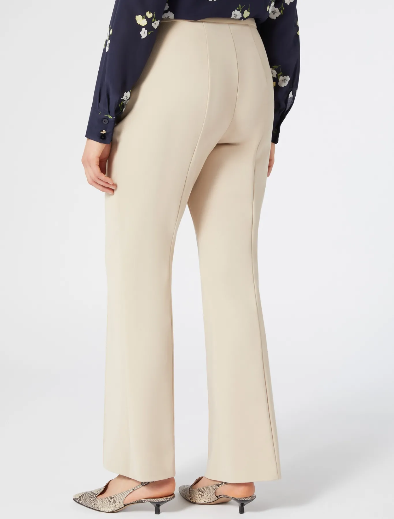 Marina Rinaldi Pantalon évasé en coton stretch BEIGE Online