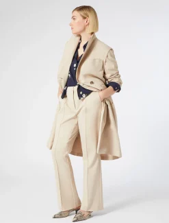 Marina Rinaldi Pantalon évasé en coton stretch BEIGE Online