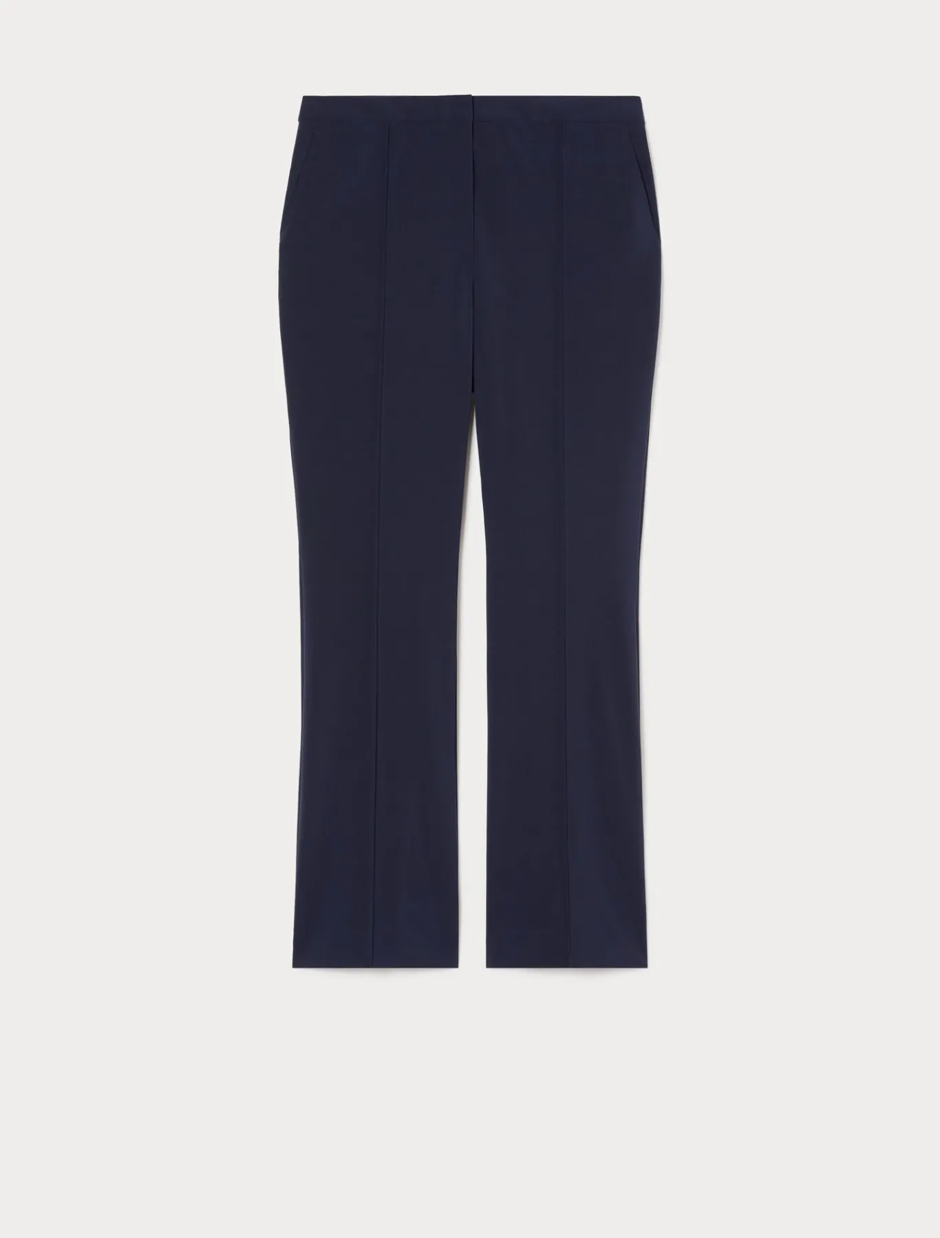Marina Rinaldi Pantalon évasé en toile de laine BLEUNUIT Outlet