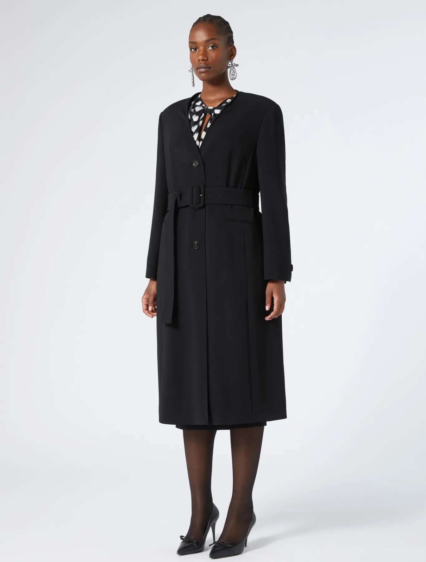 Marina Rinaldi Pardessus en cady triacétate NOIR Clearance
