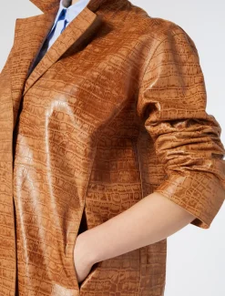 Marina Rinaldi Pardessus en cuir nappa imprimé crocodile POILDECHAMEAU Best