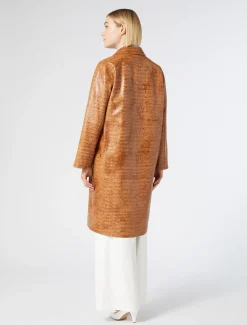 Marina Rinaldi Pardessus en cuir nappa imprimé crocodile POILDECHAMEAU Best