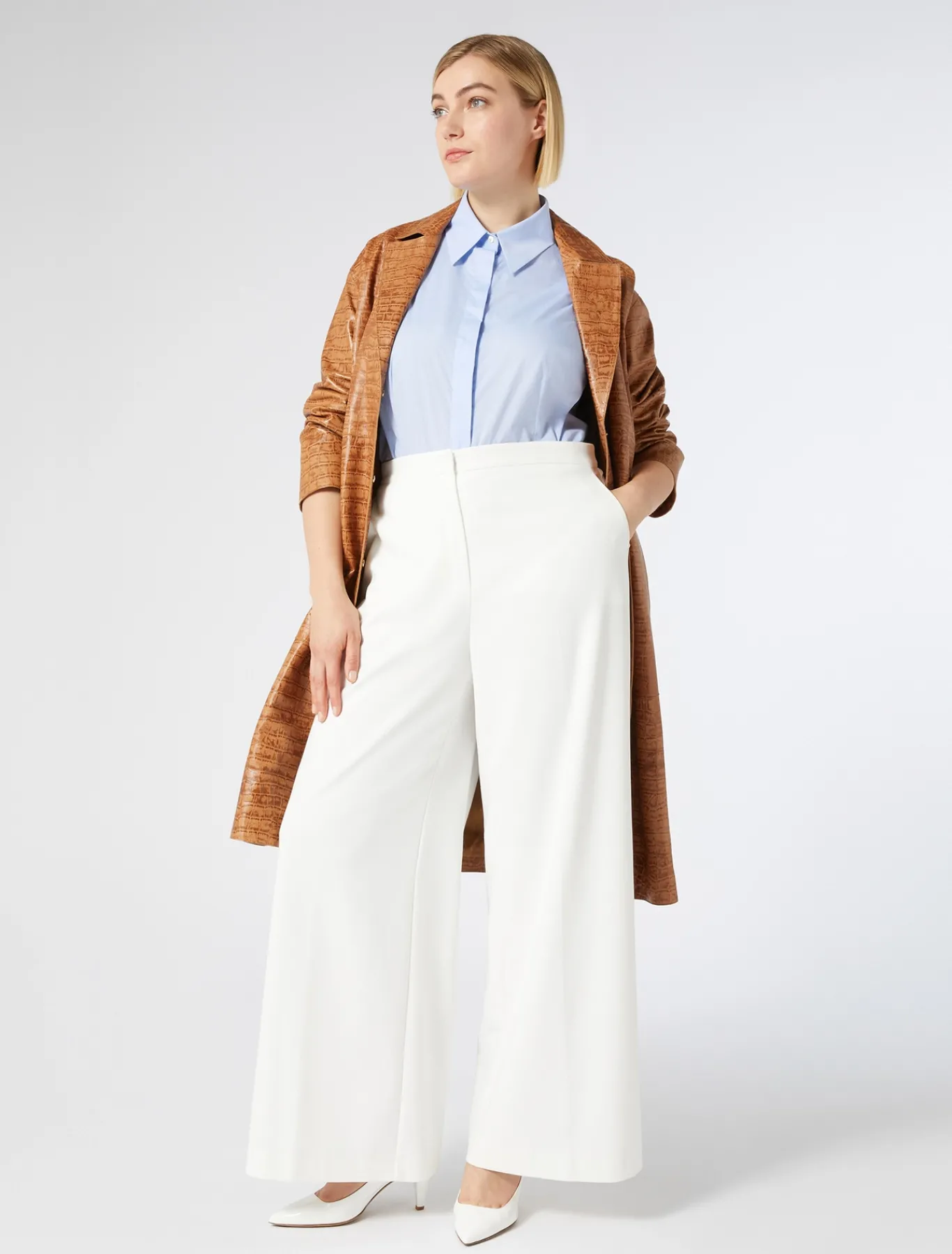 Marina Rinaldi Pardessus en cuir nappa imprimé crocodile POILDECHAMEAU Best