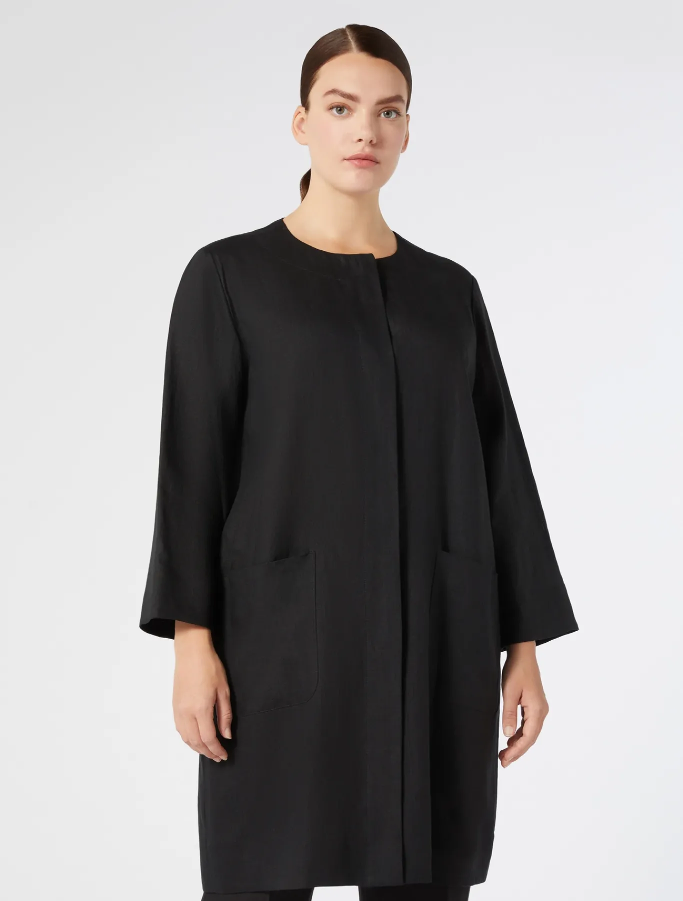 Marina Rinaldi Pardessus en lin NOIR New