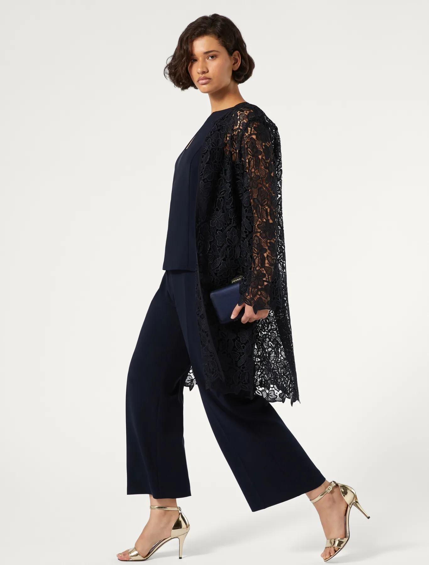 Marina Rinaldi Pardessus en macramé BLEUNUIT Sale