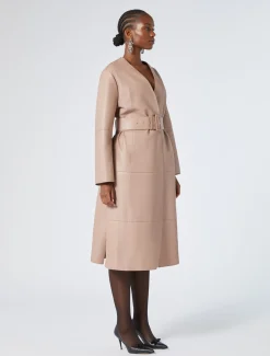 Marina Rinaldi Pardessus en nappa et jersey BROWNNUDE New