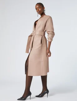 Marina Rinaldi Pardessus en nappa et jersey BROWNNUDE New
