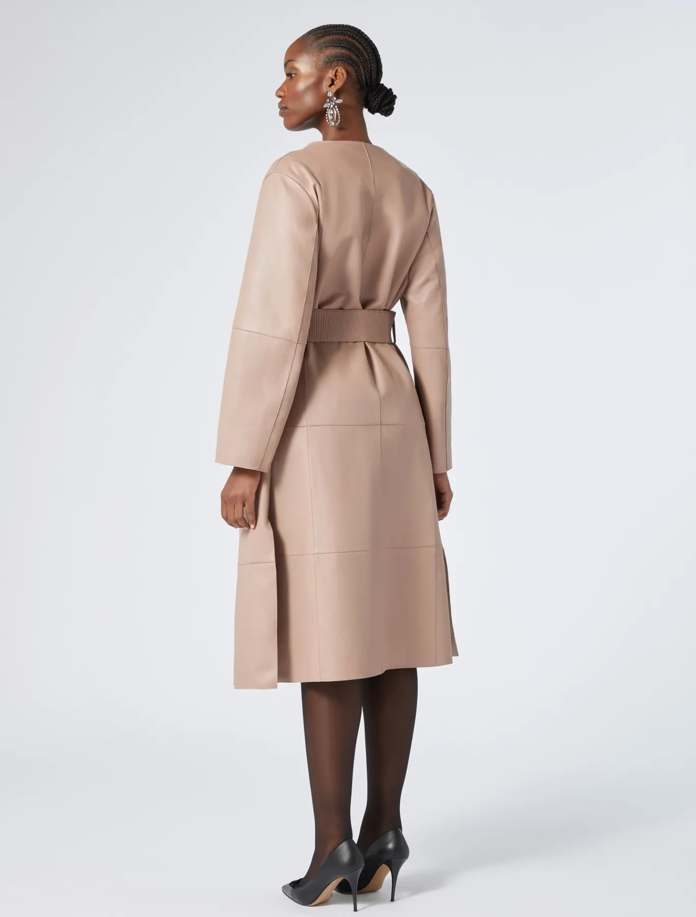 Marina Rinaldi Pardessus en nappa et jersey BROWNNUDE New