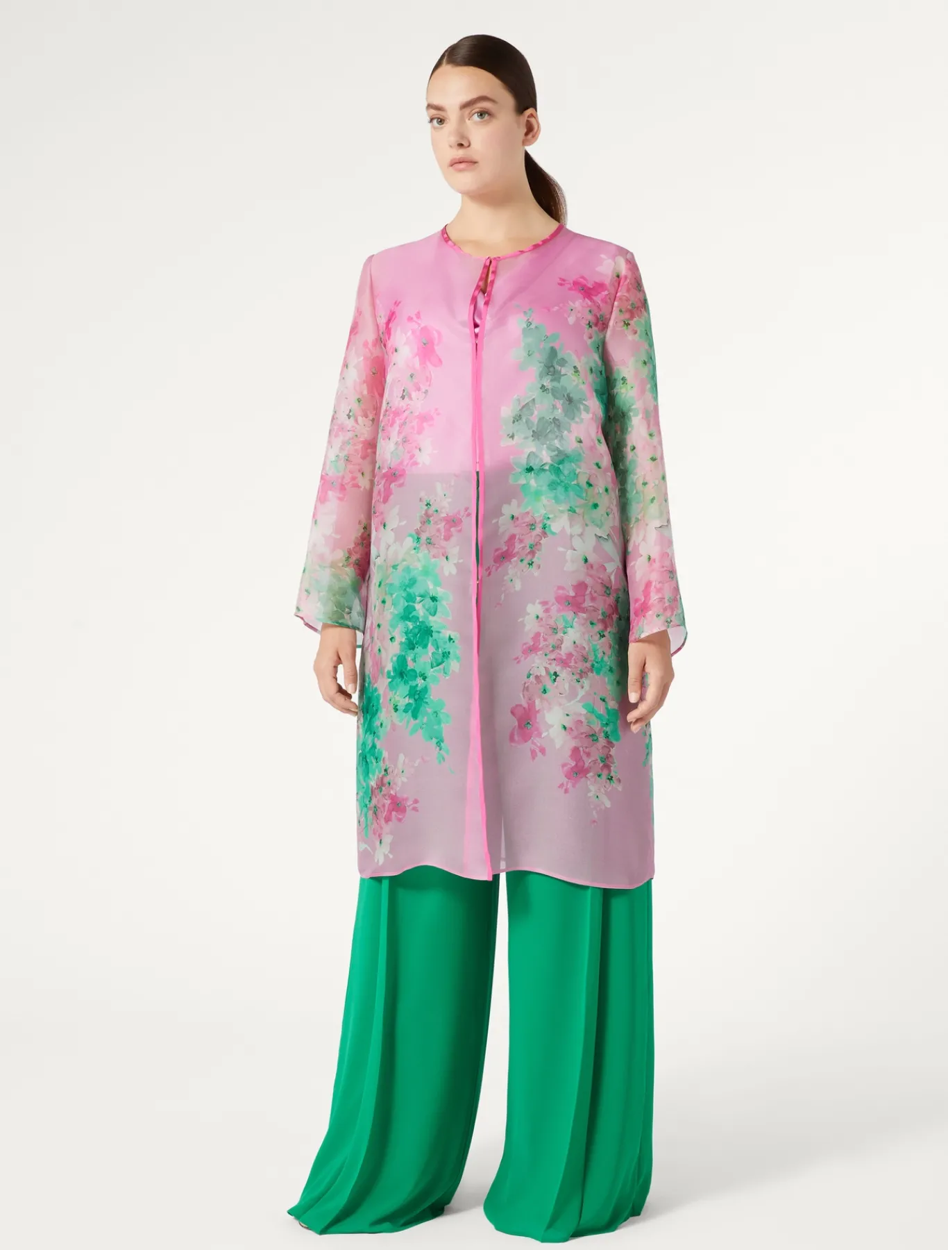 Marina Rinaldi Pardessus en organza de soie ROSE Online