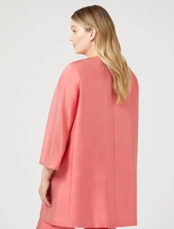 Marina Rinaldi Pardessus en shantung de soie ROUGE Online