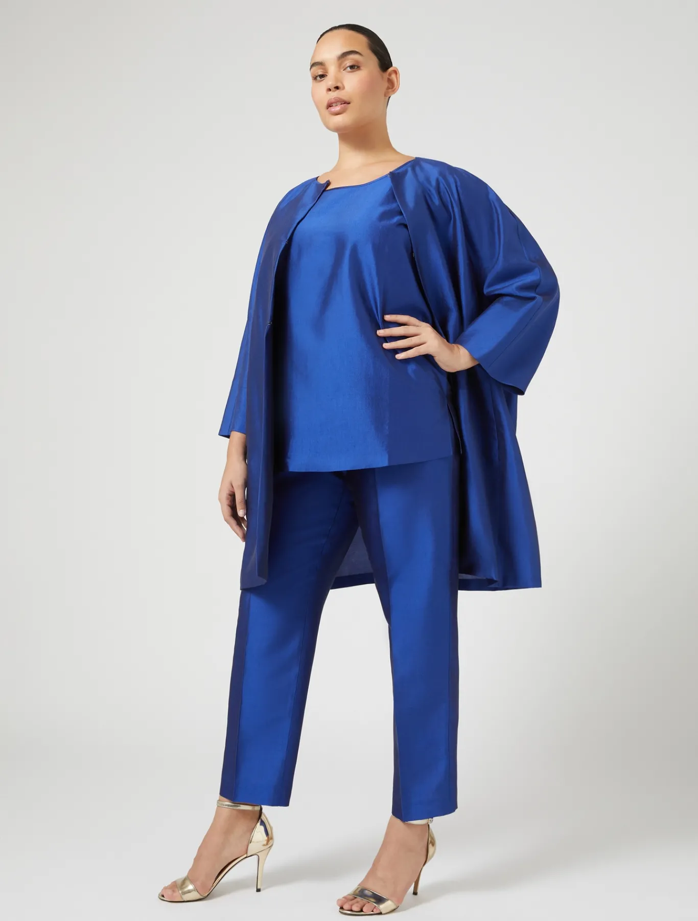Marina Rinaldi Pardessus en shantung de soie VIOLET Hot