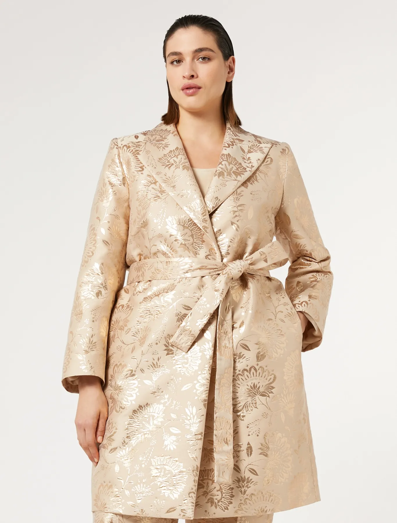 Marina Rinaldi Pardessus jacquard MIEL Discount