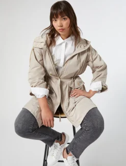 Marina Rinaldi Parka en taffetas déperlant SABLE Sale