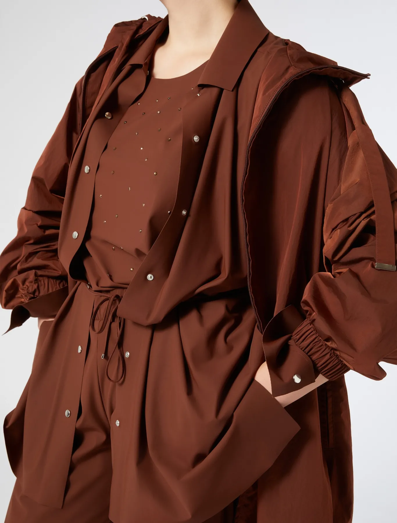 Marina Rinaldi Parkas en toile de nylon CUIVRE Online