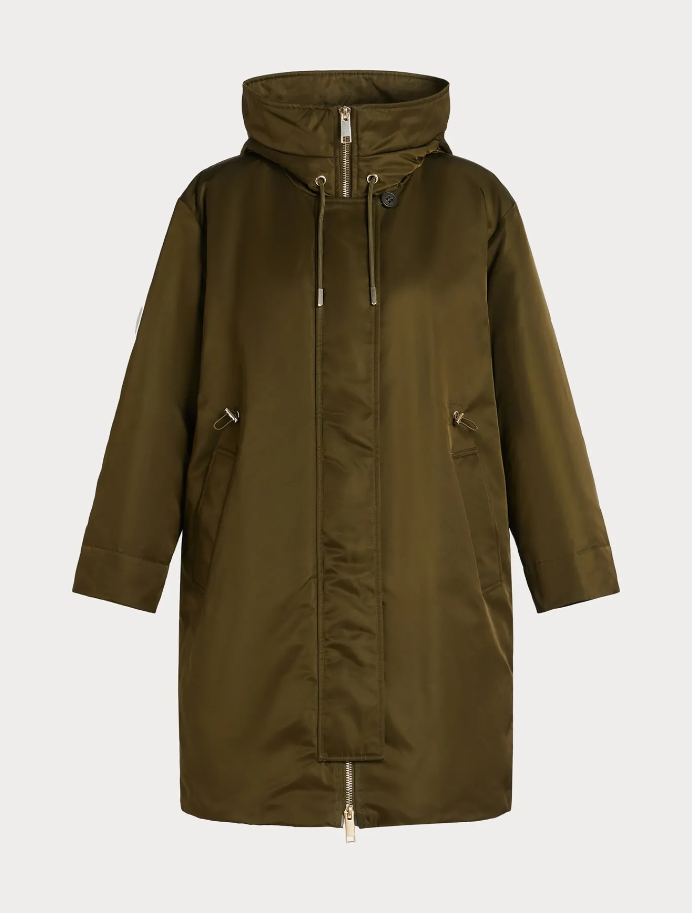 Marina Rinaldi Parkas longue rembourrée en sergé VERTOLIVE Clearance