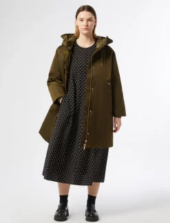 Marina Rinaldi Parkas longue rembourrée en sergé VERTOLIVE Clearance