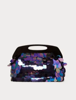 Marina Rinaldi Pochette en satin avec paillettes NOIR Outlet